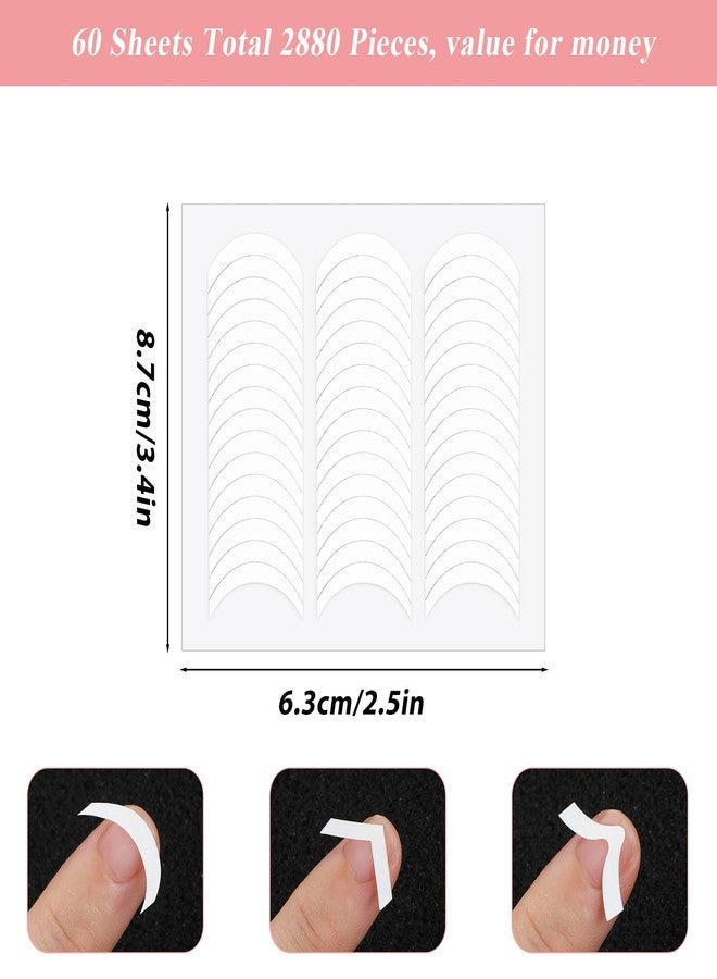 Larrel 2350Pcs French Tip Nail Stickers, French Manicure Strips, Frenchs Tip Guide Stencils for Nail Art, Self Adhesive White Tips Stickers for Women DIY Nails Stencil Tools(60 Sheets 6 Different Designs) - Image 2